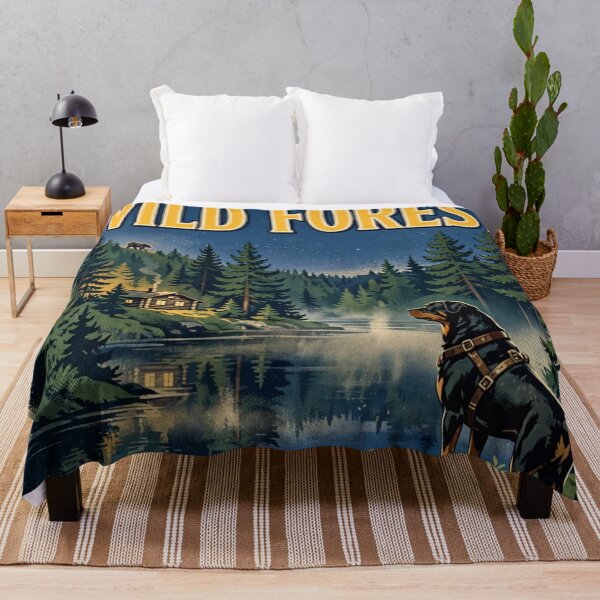 Item preview, Finland Wild Forest Poster - Karelia Deep Woods - Rottweiler Guardian Vintage designed and sold by SisuPrintsCo.