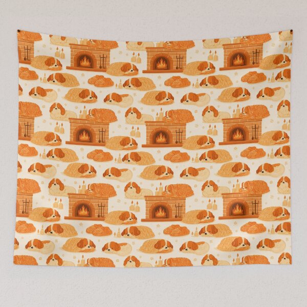 Item preview, Cozy Sleeping Cavalier King Charles Spaniel Dog designed and sold by NicolasGlowArt.