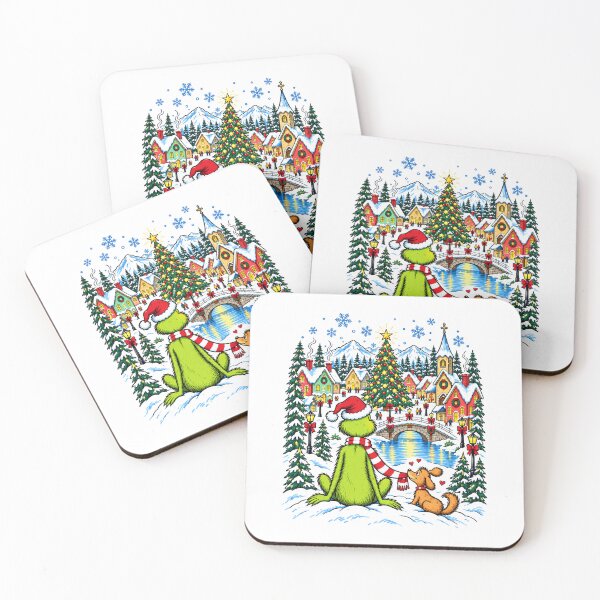 Item preview, Grinch and Max Christmas Snowy Village, Merry Grinchmas Dog Lover - Christmas Grinch designed and sold by MeliaMass.
