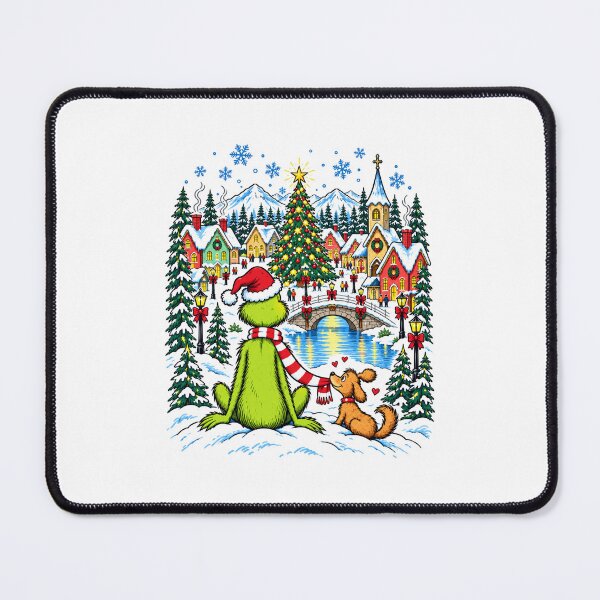 Item preview, Grinch and Max Christmas Snowy Village, Merry Grinchmas Dog Lover - Christmas Grinch designed and sold by MeliaMass.