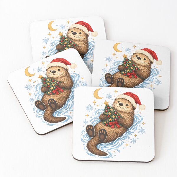 Item preview, Cute Otter With ChristmasTree designed and sold by gordonbwyashop.