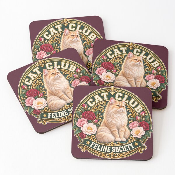Item preview, Cat Club Feline Society – Elegant Persian Cats & Roses Art Nouveau designed and sold by thirtyonestars.