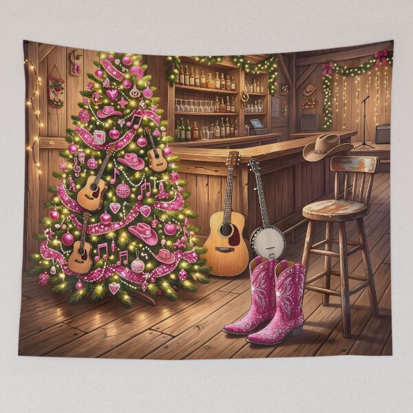 Item preview, Pink Rhinestone Country Bar Christmas Tree designed and sold by Sybille-Yates.