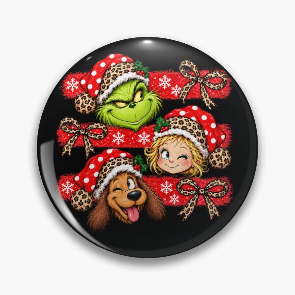 Item preview, Three Christmas Faces with Leopard Pattern Bows designed and sold by NguboNorento.