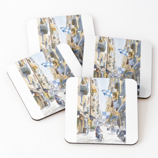 Item preview, Quartieri Spagnoli Naples, Blue and White Flags designed and sold by caracatita75.