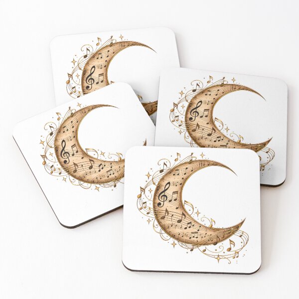 Item preview, Moonlight Melody – Vintage Musical Moon Art designed and sold by CalmMandala.