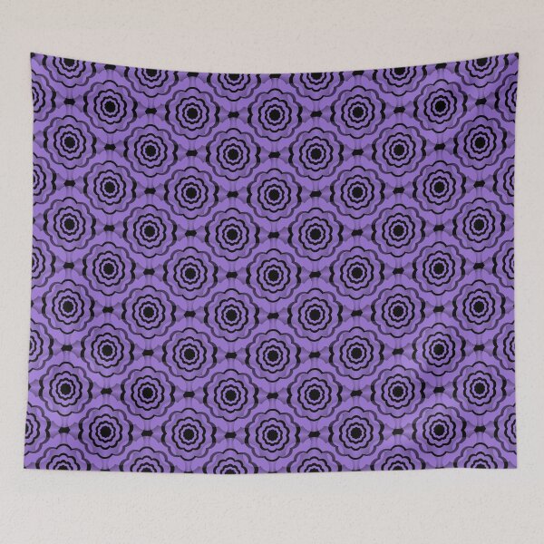 Item preview, Flowers Digital Art Purple Black Pattern designed and sold by ArtbyDebbieC.