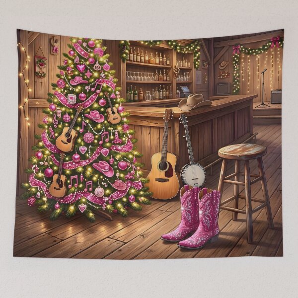 Item preview, Pink Rhinestone Country Bar Christmas Tree designed and sold by Sybille-Yates.