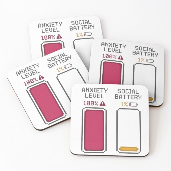 Item preview, Anxiety Level 100% Social Battery 1% - Funny Introvert Meme designed and sold by ItsEli92.