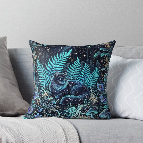 Item preview, Night Forest Feline Botanical Cosmic Art designed and sold by SADesigner2021.