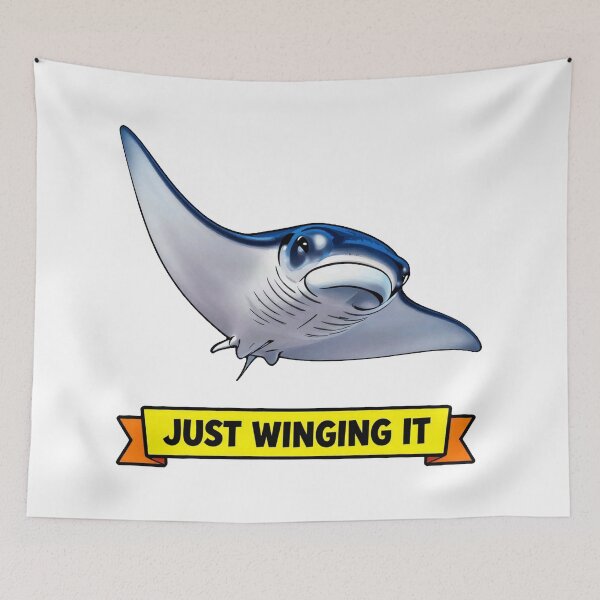 Item preview, Just Winging It - Funny ADHD Chaos Manta Ray Meme designed and sold by Arc2020.