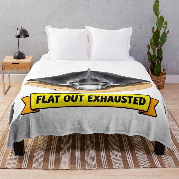 Item preview, Flat Out Exhausted - Tired Burnout Manta Ray Meme designed and sold by Arc2020.