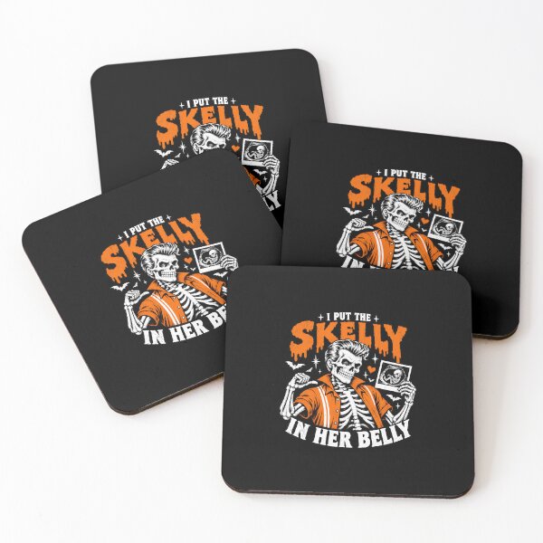 Item preview, Skeleton Pregnancy Humor "Skelly In Her Belly" Halloween designed and sold by SoyLamderma.