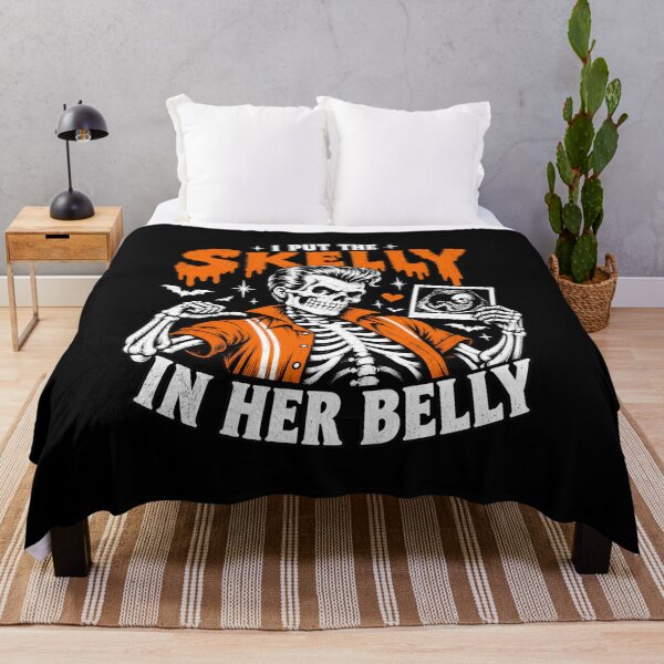 Item preview, Skeleton Pregnancy Humor "Skelly In Her Belly" Halloween designed and sold by SoyLamderma.