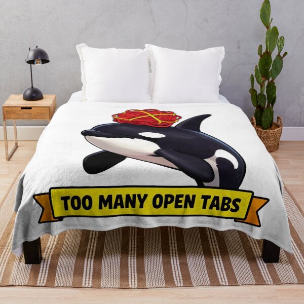 Item preview, Too Many Open Tabs - Funny ADHD Orca Meme designed and sold by Arc2020.