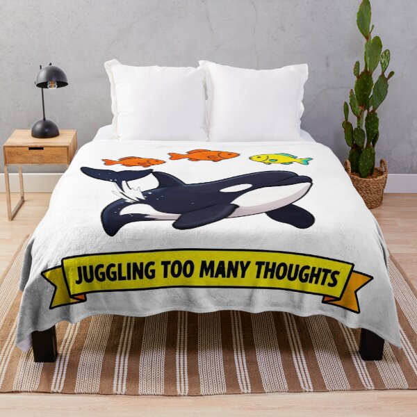 Item preview, Juggling Too Many Thoughts - Funny ADHD Chaos Orca Meme designed and sold by Arc2020.