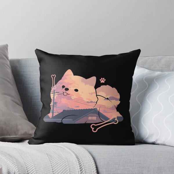 Item preview, Fluffy Shiba Inu Sleeping Sunset designed and sold by mustbewhy.