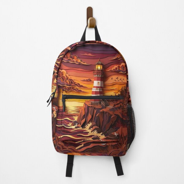 Item preview, Layered Paper Cut Vintage Lighthouse at Sunset designed and sold by GrinGalore.