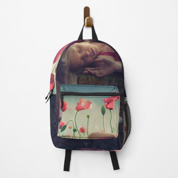 Item preview, Surreal Sleeping Woman in Red Dress in Blooming Poppy Field designed and sold by Vizerskaya.