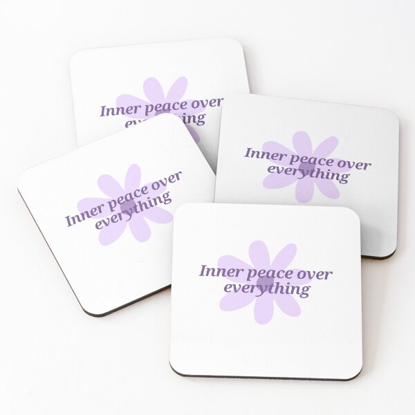 Item preview, Inner peace over everything purple floral aesthetic mental health quote sticker designed and sold by ZestyMood2.