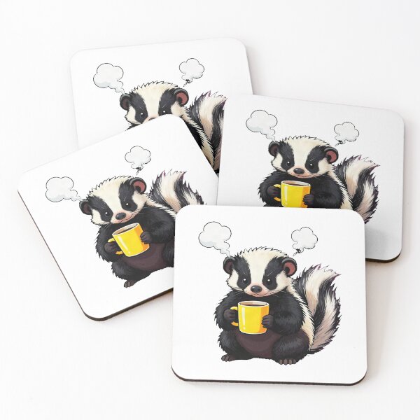 Item preview, Blowing Off Steam - Funny Burnout Coffee Skunk Meme designed and sold by Arc2020.