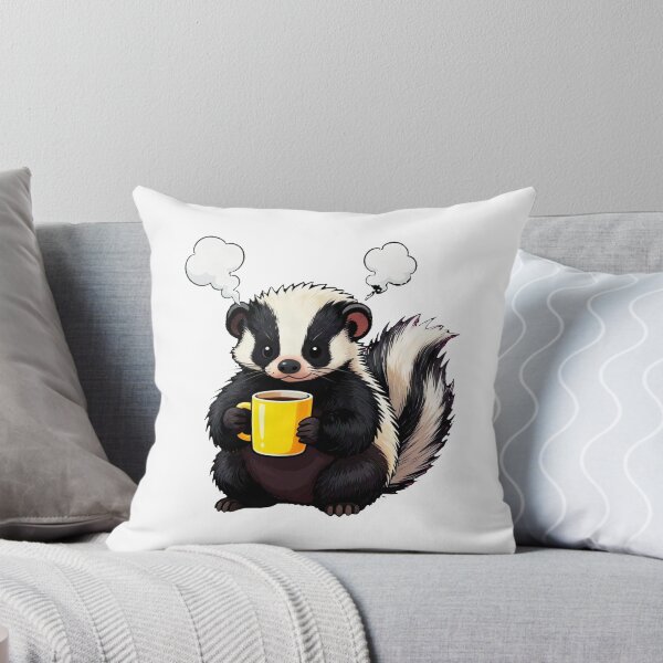 Item preview, Blowing Off Steam - Funny Burnout Coffee Skunk Meme designed and sold by Arc2020.