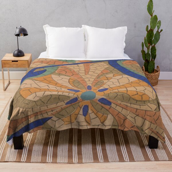 Item preview, Mosaic Tulips in Peach and Cobalt designed and sold by AuraMuse Studio.