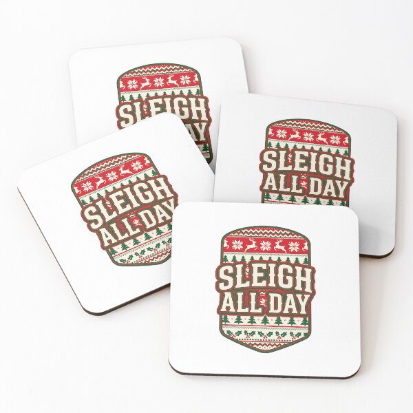 Item preview, Sleigh All Day Funny Christmas Ugly Sweater Pattern designed and sold by MyHappyArtShop.