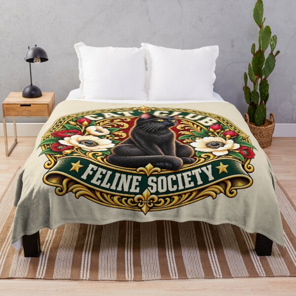 Item preview, Cat Club Feline Society – Elegant Black Cat Art Nouveau designed and sold by thirtyonestars.