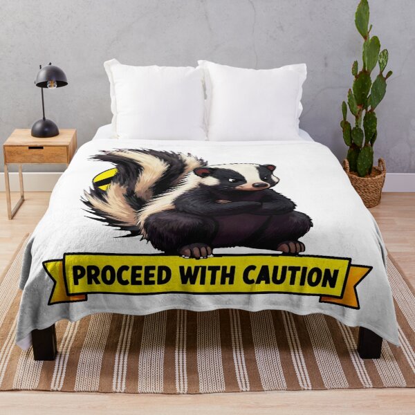 Item preview, Proceed With Caution - Grumpy Introvert Skunk Meme designed and sold by Arc2020.