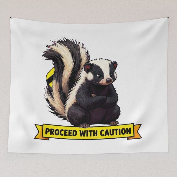 Item preview, Proceed With Caution - Grumpy Introvert Skunk Meme designed and sold by Arc2020.