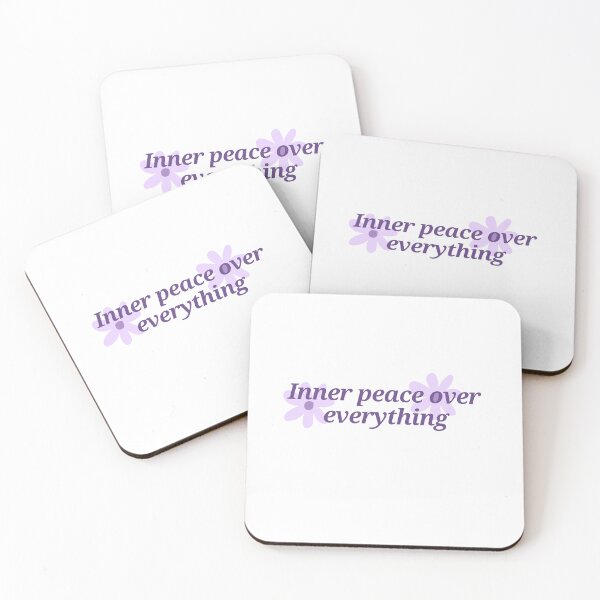 Item preview, Inner peace over everything purple floral aesthetic mental health quote sticker designed and sold by ZestyMood2.