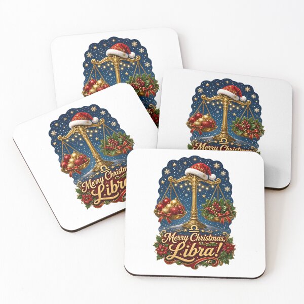 Item preview, Libra Zodiac Golden Scales Merry Christmas designed and sold by Zodiac Celestial Art.