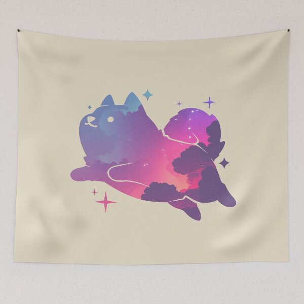 Item preview, Running Cute Dog Galaxy Stars Sunset designed and sold by mustbewhy.