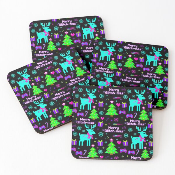 Item preview,  Merry Glitch-mas Retro Gamer Christmas Duvet - Pixel Reindeer Holiday Bedding designed and sold by SisuPrintsCo.