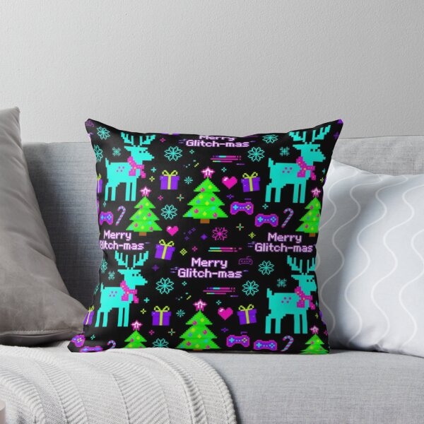 Item preview,  Merry Glitch-mas Retro Gamer Christmas Duvet - Pixel Reindeer Holiday Bedding designed and sold by SisuPrintsCo.