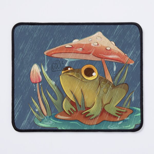 Item preview, Rainy Day Frog – Whimsical Cottagecore Mushroom Art Print designed and sold by giorgia.arts.