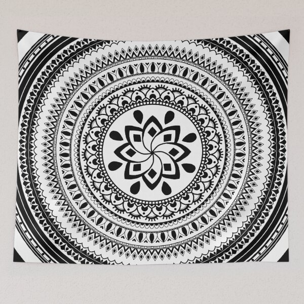 Item preview, Black Flower Mandala designed and sold by MidnightDr3am.