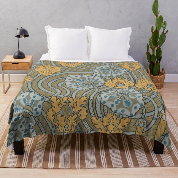 Item preview, Blue and Gold Cyclamen Arabesque designed and sold by AuraMuse Studio.