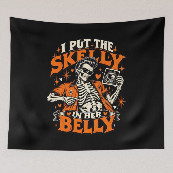 Item preview, I Put The Skelly In Her Belly Greaser Skeleton designed and sold by SoyLamderma.