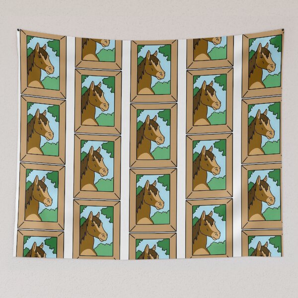 Item preview, Rick And Morty Horse Portrait  Whimsical Cartoon Equine Art Print designed and sold by mcnally-lzola.