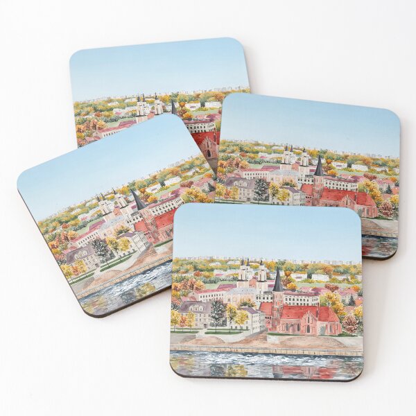 Item preview, Kaunas Lithuania Watercolor Print – Baltic Cityscape Art designed and sold by POSTERIOCREW.
