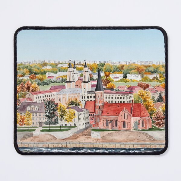 Item preview, Kaunas Lithuania Watercolor Print – Baltic Cityscape Art designed and sold by POSTERIOCREW.