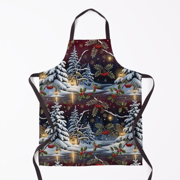Item preview, Kalela Winter - Finnish Forest Christmas Duvet - Gallen-Kallela Inspired Burgundy Gold designed and sold by SisuPrintsCo.