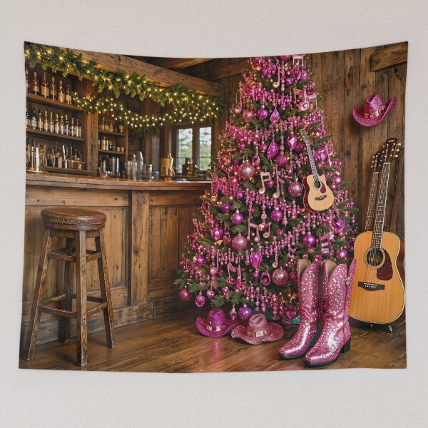 Item preview, Pink Rhinestone Country Bar Christmas Tree designed and sold by Sybille-Yates.
