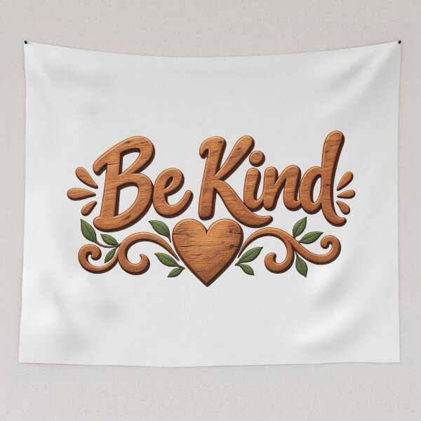 Item preview, Be Kind Wooden Heart – Rustic Inspirational Quote designed and sold by The Happiness Market .
