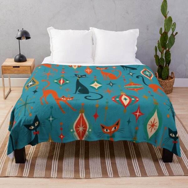 Item preview, Mid Century Modern Christmas Cats – Retro Atomic Baubles Pattern designed and sold by Britishdelights.