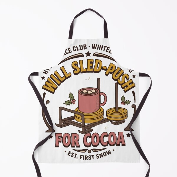 Item preview, Will Sled-Push for Cocoa Funny Christmas Gym Gift Retro designed and sold by Little Pastime Co..