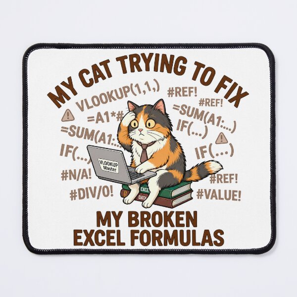 Item preview, My Cat Trying To Fix My Broken Excel Formulas Funny Office designed and sold by spreadsheetcafe.