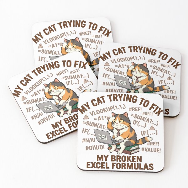Item preview, My Cat Trying To Fix My Broken Excel Formulas Funny Office designed and sold by spreadsheetcafe.